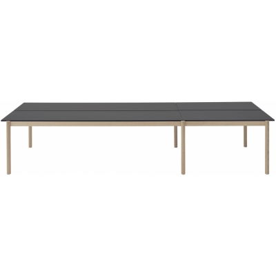 Muuto - Linear System Tisch 110 cm Configuration 1 Schwarzes Nanolaminat/ Eiche