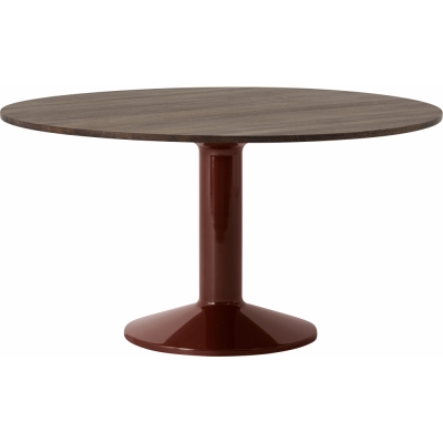 Muuto - Midst Esstisch Ø140 cm Eiche dunkel geölt / Dunkelrot
