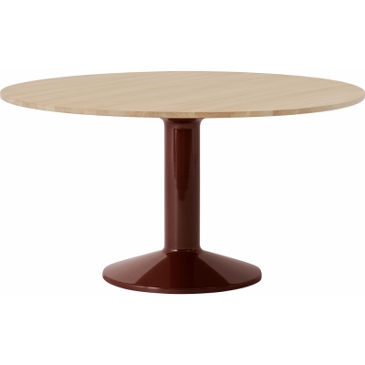 Muuto - Midst Esstisch Ø140 cm Eiche geölt / Dunkelrot
