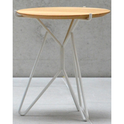 Jan Kurtz - Triad Beistelltisch Ø40cm, H48cm | Nussbaum | Weiß