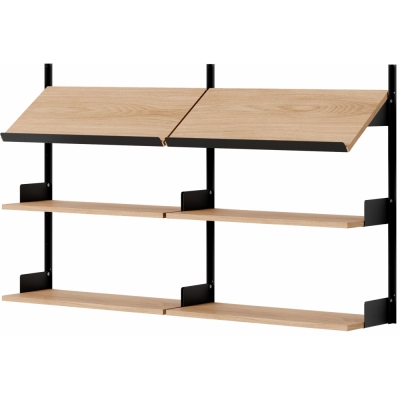 New Works - Office Wandregal 900 Eiche / Schwarz