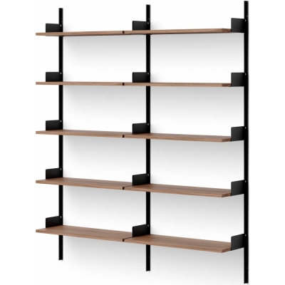 New Works - Library Wandregal 1900 Walnuss / Schwarz