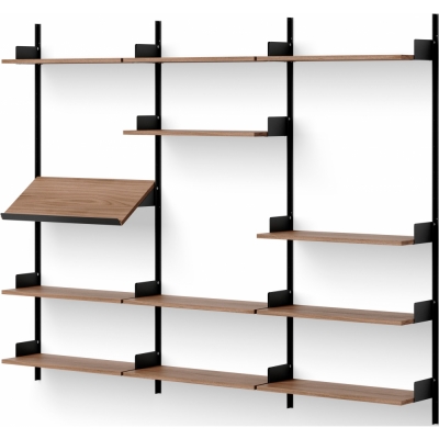 New Works - Display Wandregal 1900 Walnuss / Schwarz