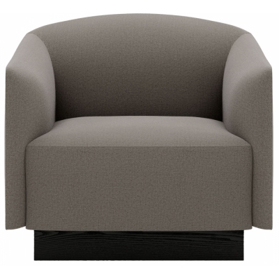 New Works - Shore Lounge Sessel mit Sockel Umber (Linara)