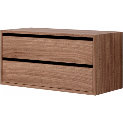 New Works - Cabinet Schrank niedrig mit Schubladen Walnuss