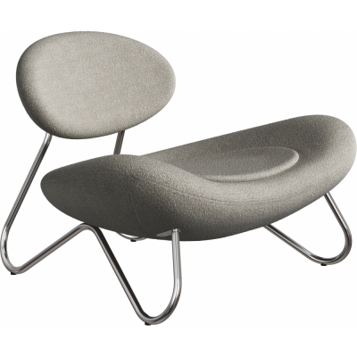 Woud - Meadow Lounge Stuhl Stahlrahmen verchromt Grau (Alpine 01)