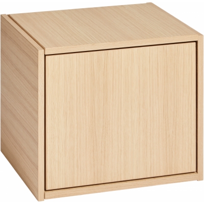 Woud - Bricks Regal Cube Tür rechts Eiche weiß pigmentiert