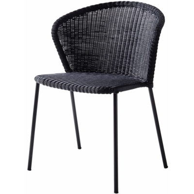 Cane-line - Lean Stuhl, stapelbar Schwarz