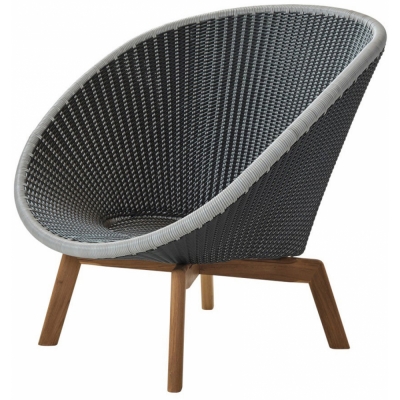 Cane-line - Peacock Loungesessel Weave Grau / Hellgrau