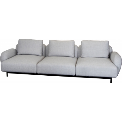 Cane-line - Aura Sofa 3-Sitzer mit niedrigen Armlehnen Hellgrau (Essence)