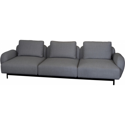 Cane-line - Aura Sofa 3-Sitzer mit niedrigen Armlehnen Dunkelgrau (Ambience)