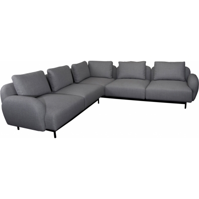 Cane-line - Aura Ecksofa mit niedrigen Armlehnen Dunkelgrau (Ambience)