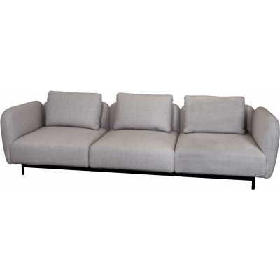Cane-line - Aura Sofa 3-Sitzer mit hohen Armlehnen Hellbraun (Essence)