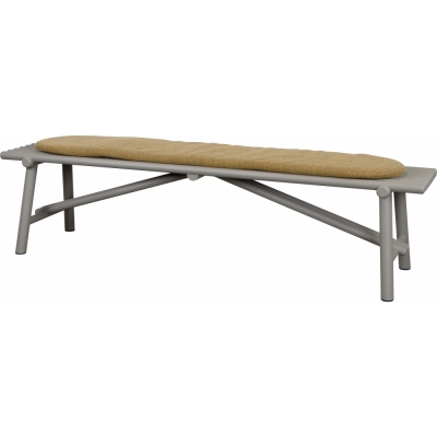 Cane-line - Sticks Bank mit Sitzkissen Aluminium Taupe | Kurkuma gelb (Cane-line Rise)
