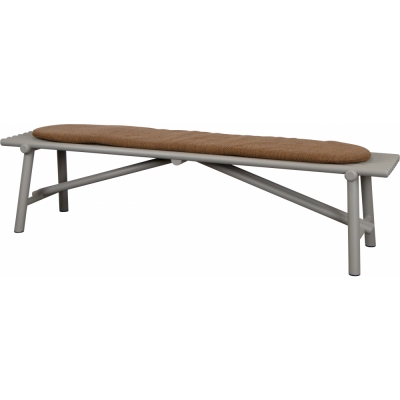 Cane-line - Sticks Bank mit Sitzkissen Aluminium Taupe | Bernsteinbraun (Cane-line Rise)