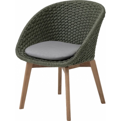 Cane-line - Peacock Sessel Teak / Dunkelgrün | Grau (Natté)