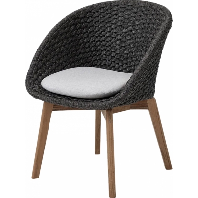 Cane-line - Peacock Sessel Teak / Dunkelgrau | Hellgrau (Natté)