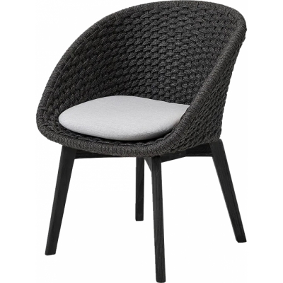 Cane-line - Peacock Sessel Schwarz / Dunkelgrau | Hellgrau (Natté)