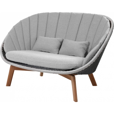 Cane-line - Peacock Sofa 2-Sitzer Grau / Hellgrau (Weave) | Hellgrau (Focus)