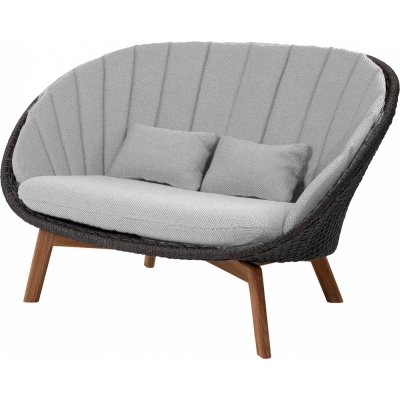 Cane-line - Peacock Sofa 2-Sitzer Dunkelgrau (Soft Rope) | Hellgrau (Focus)