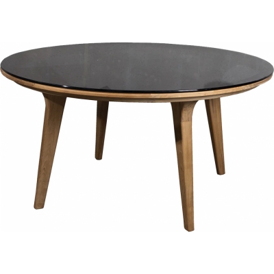 Cane-line - Aspect Esstisch Ø144 Smokey schwarz (Gehärtetes Glas)