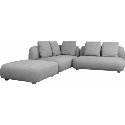 Cane-line - Capture Ecksofa mit Chaise Longue Hellgrau