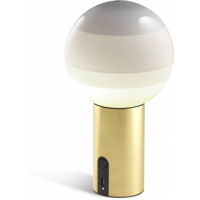 Marset - Dipping Light Portable Tischleuchte Off-white / Messing gebürstet