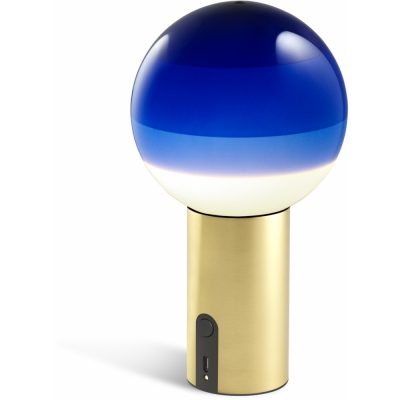 Marset - Dipping Light Portable Tischleuchte Blau / Messing gebürstet