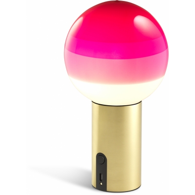 Marset - Dipping Light Portable Tischleuchte Rosa / Messing gebürstet