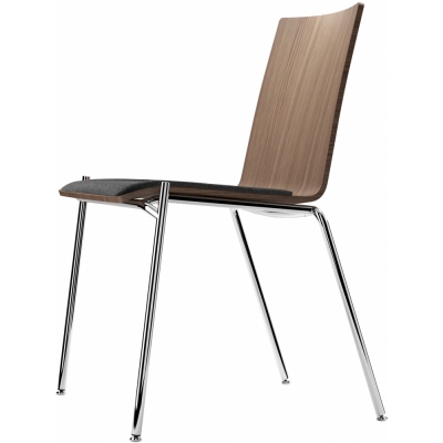 Thonet - S 162 SP Stuhl Step 60999 Schwarz (Schale: TP 24 Nussbaum)