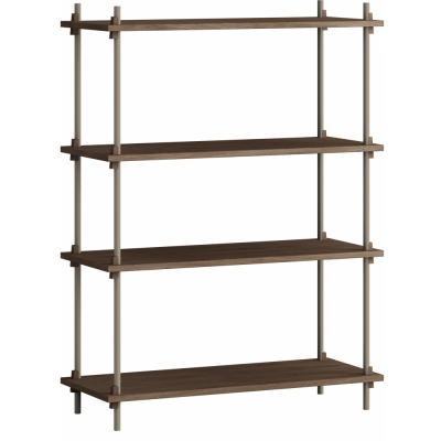 Moebe - Shelving System s.115.1.A Regal, Einfach Eiche geräuchert/Warmes Grau