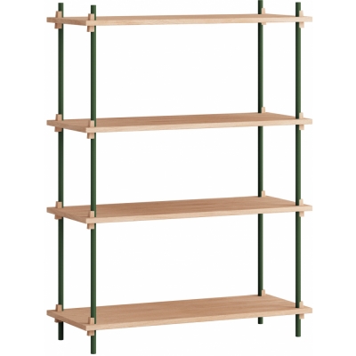Moebe - Shelving System s.115.1.A Regal, Einfach Eiche/Tannengrün