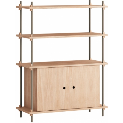 Moebe - Shelving System s.115.1.B Regal, Einfach Eiche/Warmes Grau