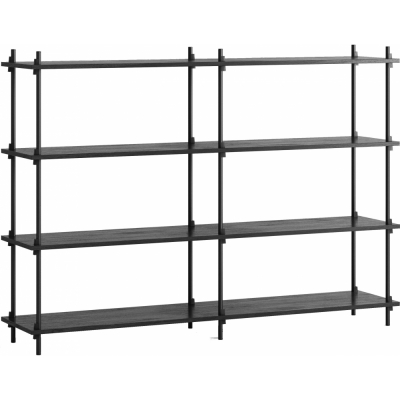 Moebe - Shelving System s.115.2.B Regal, Doppelt Schwarz/Schwarz