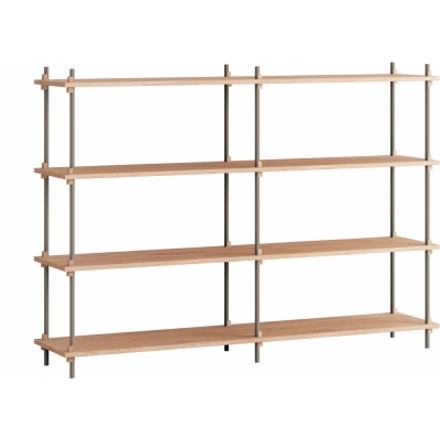 Moebe - Shelving System s.115.2.B Regal, Doppelt Eiche/Warmes Grau