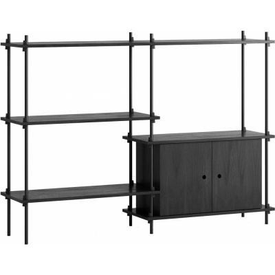 Moebe - Shelving System s.115.2.C Regal, Doppelt Schwarz/Schwarz