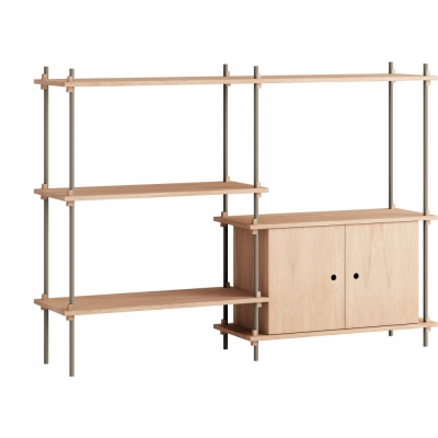 Moebe - Shelving System s.115.2.C Regal, Doppelt Eiche/Warmes Grau