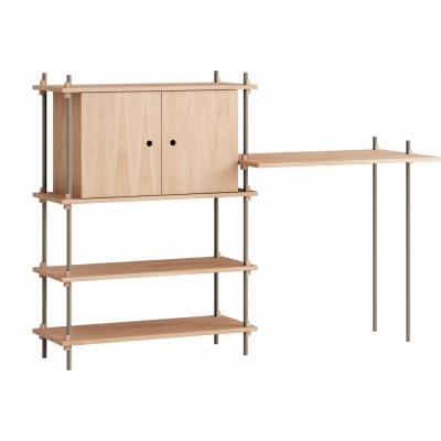 Moebe - Shelving System s.115.2.D Regal, Doppelt Eiche/Warmes Grau