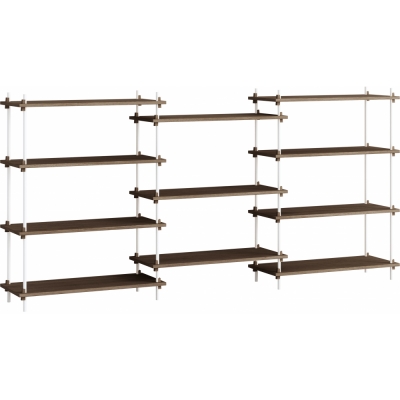 Moebe - Shelving System s.115.3.A Regal, Dreifach Eiche geräuchert/Weiß