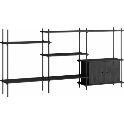 Moebe - Shelving System s.115.3.B Regal, Dreifach Schwarz/Schwarz
