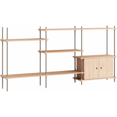 Moebe - Shelving System s.115.3.B Regal, Dreifach Eiche/Warmes Grau