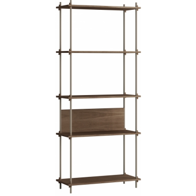 Moebe - Shelving System s.200.1.A Regal, Einfach Eiche geräuchert/Warmes Grau