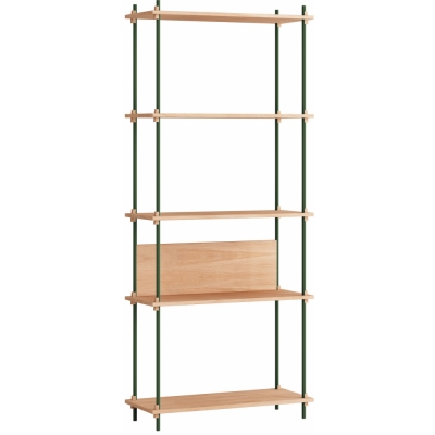 Moebe - Shelving System s.200.1.A Regal, Einfach Eiche/Kieferngrün