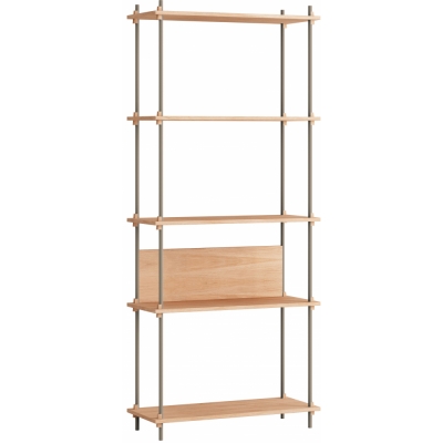 Moebe - Shelving System s.200.1.A Regal, Einfach Eiche/Warmes Grau