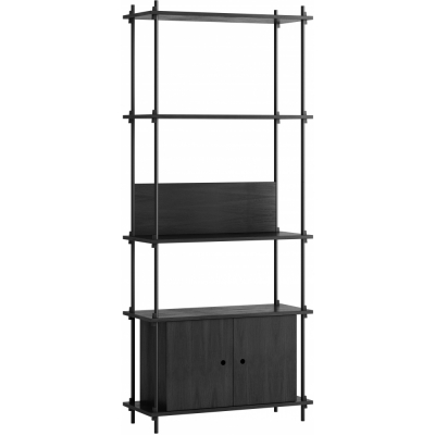 Moebe - Shelving System s.200.1.B Regal, Einfach Schwarz/Schwarz