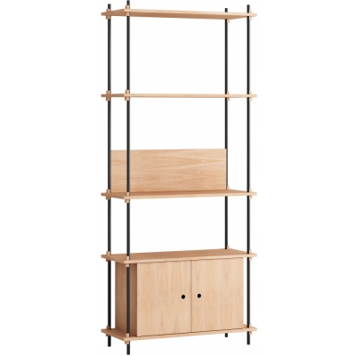 Moebe - Shelving System s.200.1.B Regal, Einfach Eiche/Schwarz
