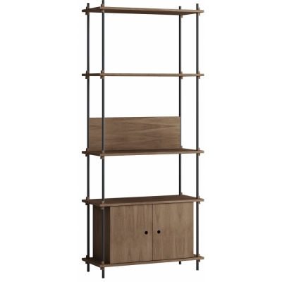 Moebe - Shelving System s.200.1.B Regal, Einfach Eiche geräuchert/Schwarz