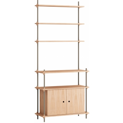 Moebe - Shelving System s.200.1.C Regal, Einfach Eiche/Warmes Grau