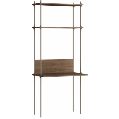 Moebe - Shelving System s.200.1.D Regal, Einfach Eiche geräuchert/Warmes Grau