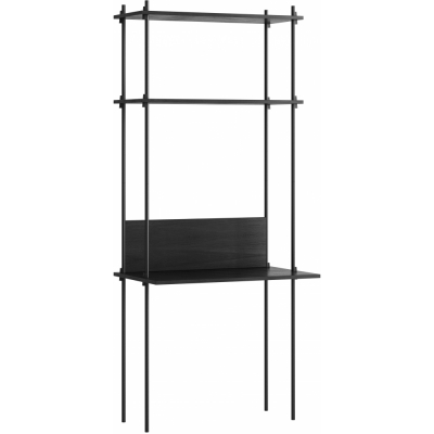 Moebe - Shelving System s.200.1.D Regal, Einfach Schwarz/Schwarz